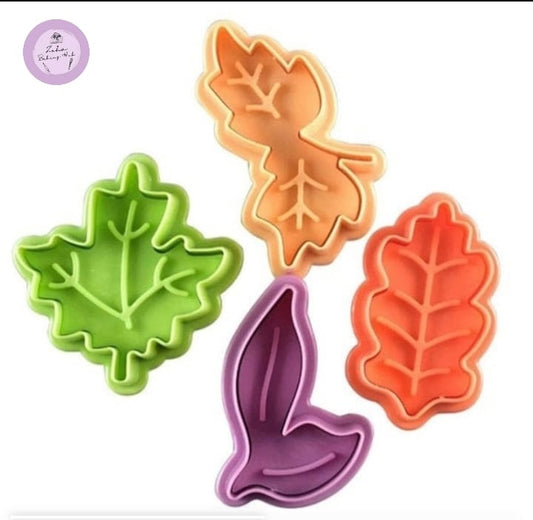 4pcs Autumn Leaves Plunger Cutter