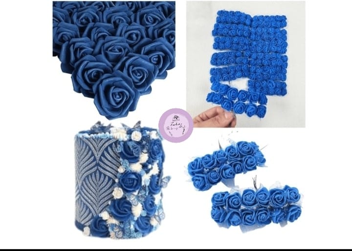Blue Mini Foamy Flowers Packet