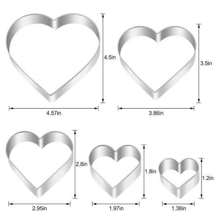 5pcs Heart Shape Cookie Cutter