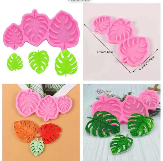 3 Cavity Leaf Fondant Silicone Mold