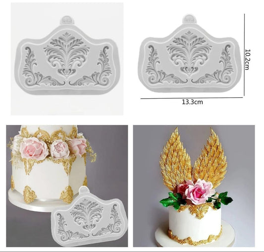 Rococo Corners Fondant Silicone Mold