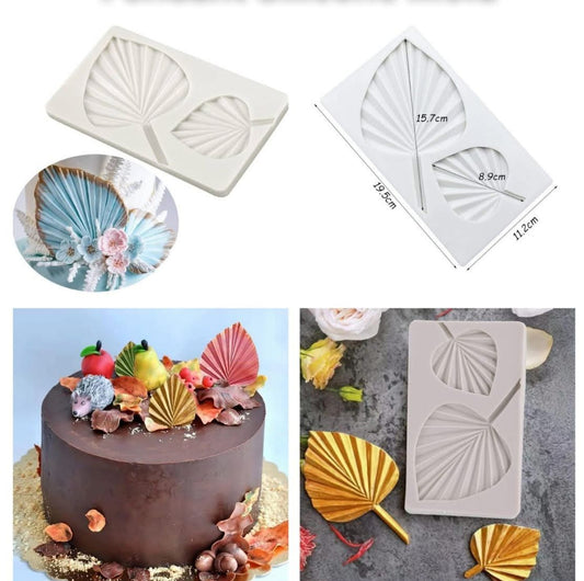 2 Cavity Big Palm Leaf Fondant Silicone Mold
