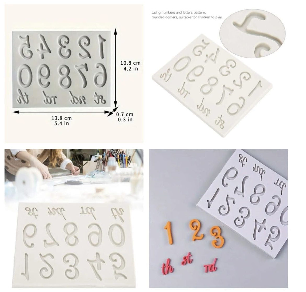 0-9 Garosa Numbers Fondant Silicone Mold