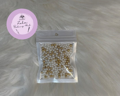 Golden & White 2mm Pearls