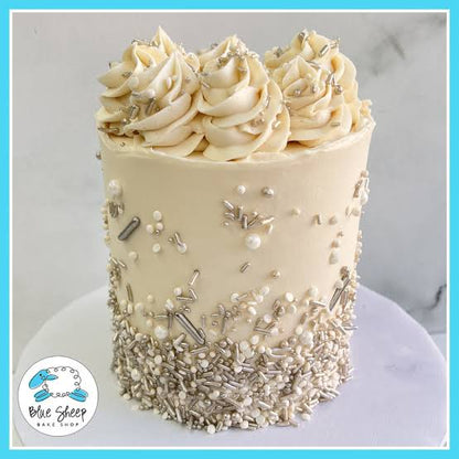 Silver & White Mix Metallic Sprinkles
