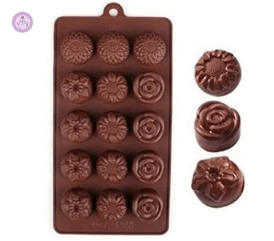 15 Cavity Flower Shaped Chocolate Mold
