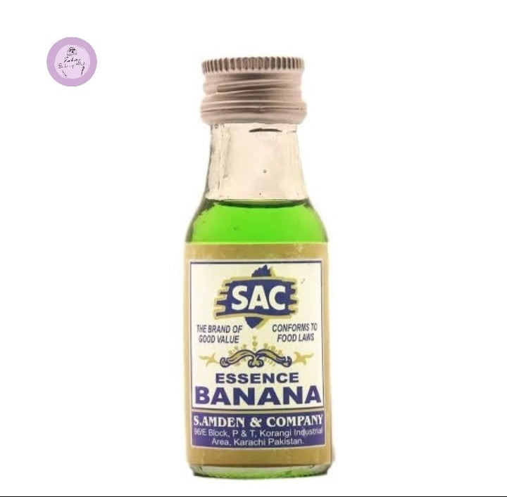 Bottle of SAC Essence Banana on a white background