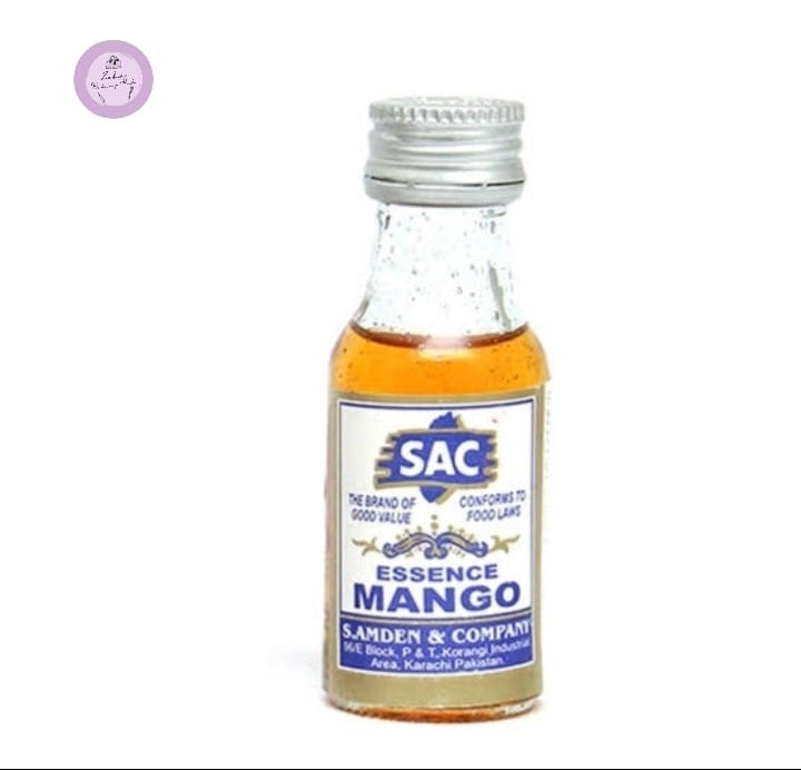 Bottle of SAC Essence Mango on a white background