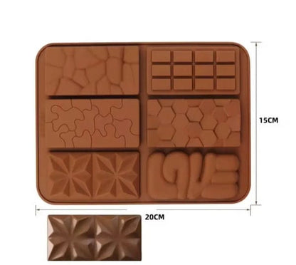 6 Cavity Chocolate Bar Silicone Mold