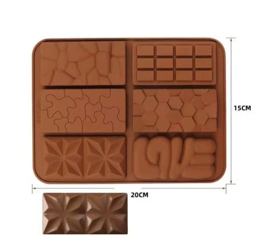 6 Cavity Chocolate Bar Silicone Mold