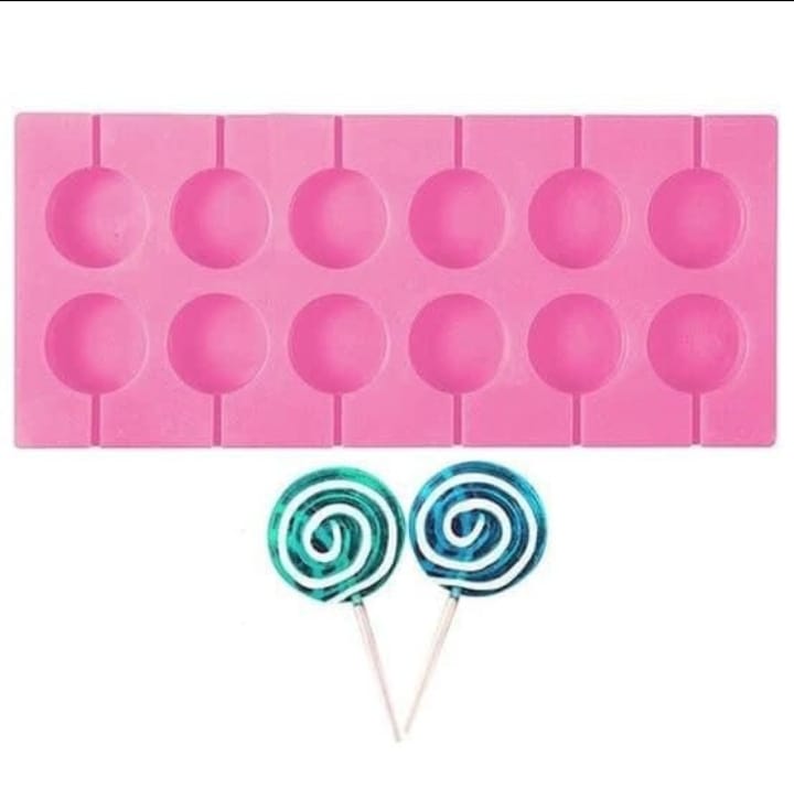 Round Lollipop Silicone Mold 12 Cavity
