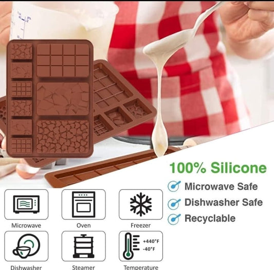 9 in 1 Multi Design chocolate silicone Mold