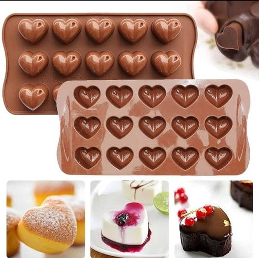 15 Cavity 3D Heart Chocolate Silicone Mold
