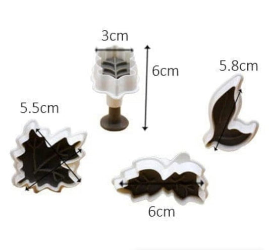 4pcs Autumn Leaves Plunger Cutter