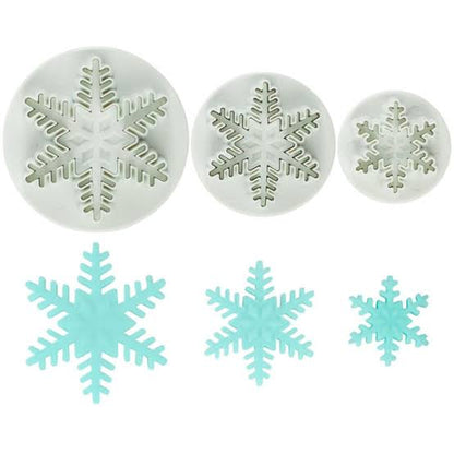 3pcs Snowflakes Plunger Cutter