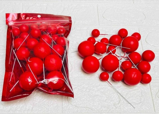 Red Faux Balls (Pack Of 20)