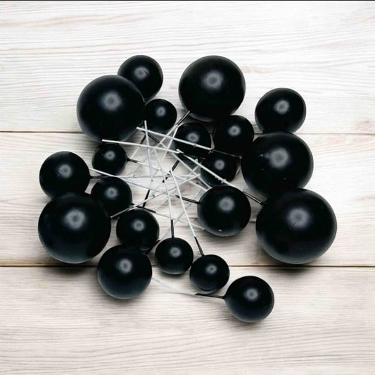 Black Faux Balls (Pack Of 20)