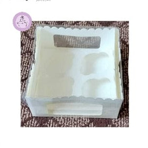 4 Cavity Transparent Lid Box With Cupcake Holder