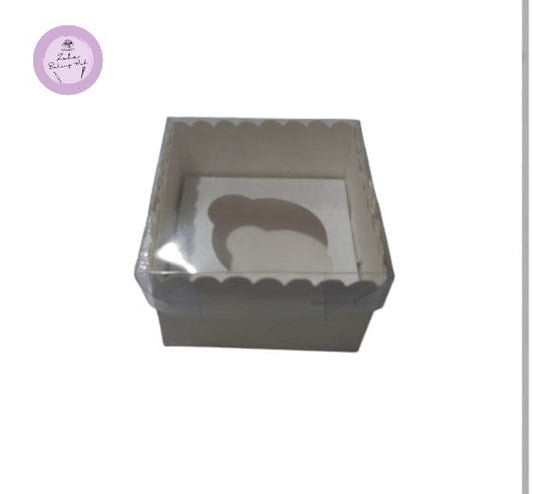 Transparent Lid 1 Cupcake Box With Holder