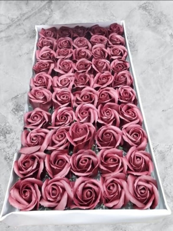 Maroon Imported Soap Flowers (50pcs)