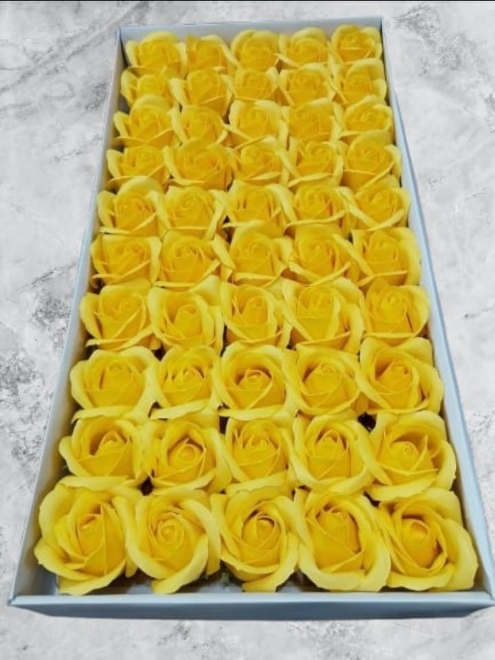 Yellow Imported Soap Flowers (50pcs)
