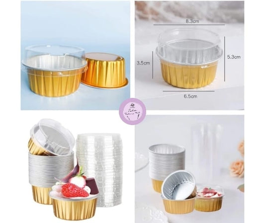 Aluminum Round Foil Dessert & Cupcake Box (10pcs)