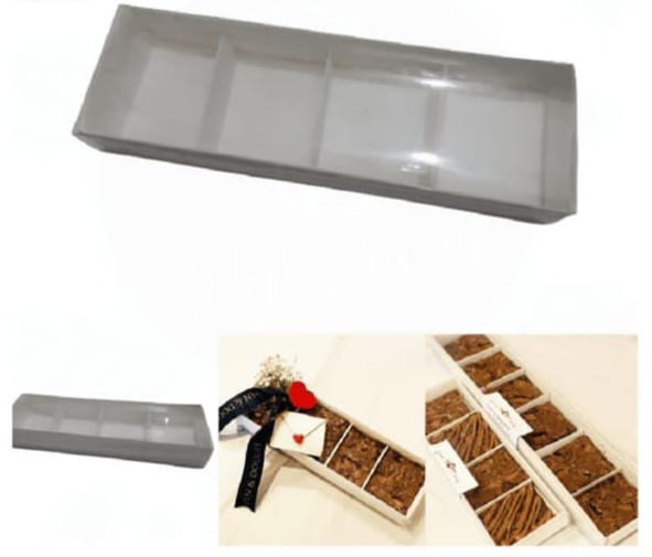 4 Brownies Transparent Lid Box