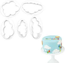 5pcs Cloud Shape Plastic Cookie Cutter