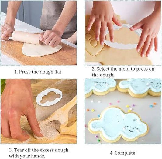5pcs Cloud Shape Plastic Cookie Cutter