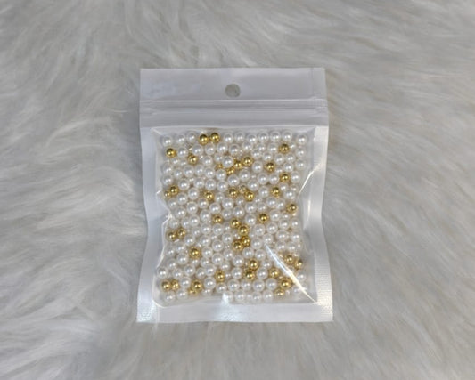Golden & White 2mm Pearls