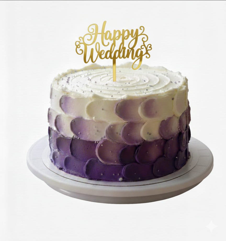 Happy Wedding Acrylic Cake Topper